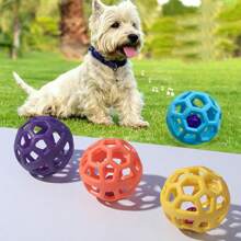 TPR Kautspielzeug für Hunde, strapazierfähiger Gummiknoten Ball mit geflochtener Seilgriff, hochelastisches Cut Out Haustier Spielzeug zum Zähne schleifen & Trainieren, für mittelgroße Hunde empfohlen