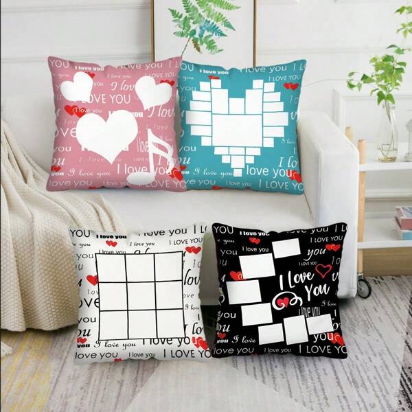 MEMNUN 1 pezzo Federa per cuscino da lancio con stampa "Ti amo", stampa su un lato, decorazione per la casa, federa per cuscino da divano, 45x45cm (imbottitura non inclusa), decorazione camera da letto, decorazione stanza, decorazione stanza in stile, decorazione soggiorno, federe per cuscini