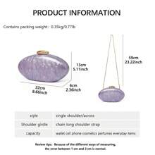 2025 Spring Fashion Bridal Clutch, European & American Style Acrylic Glossy Evening Bag, Ellipse One Shoulder Crossbody Bag