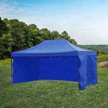 Carpa toldo plegable con paredes tamaño 3x45 metros lona impermeable resistente para exteriores protección contra sol y lluvia fácil instalación desmontable portátil ideal eventos jardín terraza camping fiestas reuniones uso comercial multifuncional durable accesorios toldos - Azul - Ver 5