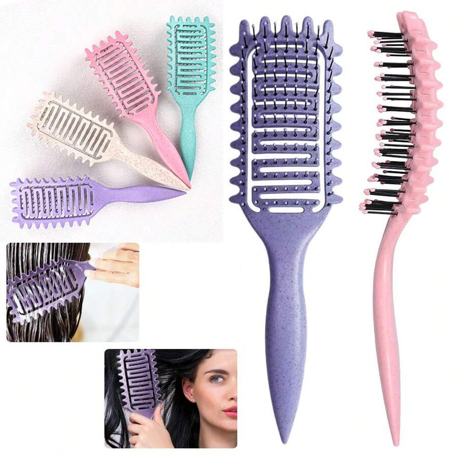 2025 新款卷发梳，卷发梳，通风梳，适用于男女卷发的梳理、造型和定型，不易拉扯，适合卷发、返校、旅行度假必备品、女士发饰 - 彩色 - 查看 1