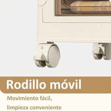 Seokiwi 6 Niveles de Contenedores de Almacenamiento de Plástico con Tapa - Armario de almacenamiento plegable - Plástico pesado resistente, Estante de almacenamiento multicapa para el hogar, estante de almacenamiento para la cocina con ahorro de espacio para refrigerios y bebidas, estantería, organizador de ropa. Contenedores Apilables con Ruedas, Sistema de Organizador Plegable para Armario, Baño, Hogar, Oficina, Dormitorio - Albaricoque - Ver 10