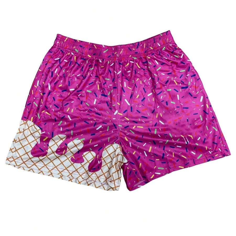 Ice Cream Shorts For Men Cute Preppy Ice Cream Drip Shorts - C4 - Xem 1