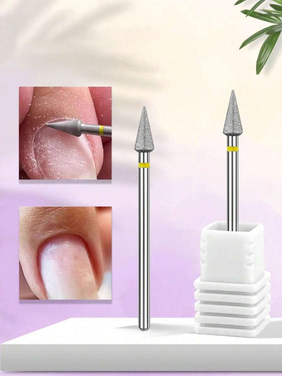 GGJOYO 1pc Nail Polishing Bits, Nail Drill Bits, Nail Polishing Cleaning Brush, Pedicure Remover For Acrylic Gel, Nails Polishing Tools, Nail Art Pedicure Manicure Tools - Silver - View 1