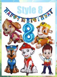 Paw Patrol Dog Patrol Geburtstags-Themen-Set, Ryder Archi Daily Flauschiger Aluminiumfolie Luftballon Kombination, Paw Patrol Geburtstags-Party Dekorationsartikel