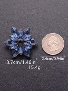 2 pièces/set Boutons de mode polyvalents en métal de grande taille avec strass multicolores en verre à forme de fleur. Convient pour manteau en fourrure, pull, décoration d'uniforme, bouquet DIY, chapeau, sac, accessoires de boîte à bijoux