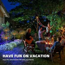 Luzes de Fogos de Artifício Solares para Jardim, Luzes Decorativas Solares LED para Uso Externo, 60/90/120/150/200 LEDs, IP65, Ideal para Passarelas e Decoração Festiva de Quintal para o Natal, Iluminação de Passarelas Luzes de Fogos de Artifício Solares, Luzes Solares, Luzes de Jardim para Exteriores