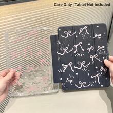 Schöne rosa Schleife beidseitig bemalte transparente kristallene Anti-Drop Schutzhülle, geeignet für iPad (A16) 11. Generation, 10. Generation 10,9, iPad 10,2 Zoll, 7/8/9, iPad Pro 11 Zoll, 2. Generation, 3. Generation, 4. Generation iPad Mini 7/6, intelligente Schlaf-/Aufwach-Funktion mit Stiftfach, Schutzhülle für Xiami Redmi Pad SE 11 Zoll 2023