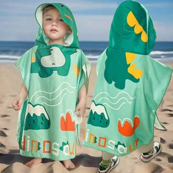 1 pezzo Accappatoio da bagno per bambini a cartoni animati, telo da bagno con cappuccio per neonati, avvolgente estivo assorbente ad asciugatura rapida unisex per bebè, lavabile, regalo perfetto per nascita