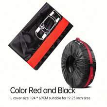 1/4PCS Universal Tire Covers Set, Full Coverage Wheel Protectors, Oxford Fabric Dustproof Waterproof Storage Bags, Spare Tire Covers, Car Tire Accessories Compatible With 13-23 Inch Tires