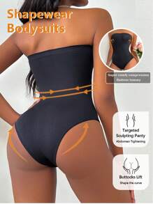 Nahtloser Frauen-Bodysuitumformer mit Taillenkontrolle, Schritt offen, Faltenresistent, formend, flexibler Bodysuittrikot-Romper