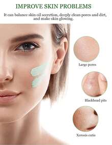 3 Pcs For Face, Blackhead Remover With Green Tea Extract, Deep Pore Cleansing, Moisturizing, Skin Brightening For All Skin Types Of Men And Women  Aveda Botanical Kinetics Deep Cleansing Clay Masque | Clarifying Masque For Oily Skin | With Kaolin And Bentonite Clay | 91% Naturally Derived* - màu xanh lá - Xem 5