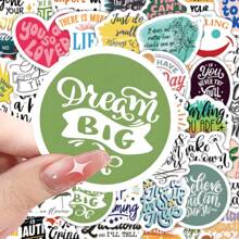 60 Sheets Per Pack. Positive Energy Inspirational Phrase Copywriting Graffiti Stickers Can Be Decorated On Scrapbooks, Phone Cases, Diaries, Laptops, Bumpers, Skateboards, Water Bottles, Etc. DIY Personalized Stickers Are The Perfect Gift., School Supplies,Back To School