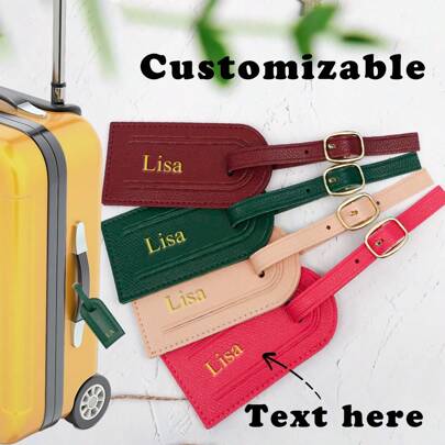 1 Stück personalisierter Artikel, Design mit Initialenkapital oder Name, PU-Leder, einfache Textur, hochwertig, vielseitig, Damenhandtasche, Koffer, Anhänger, universeller Koffer, Gepäck, Anti-Verlust-Anhänger, Geburtstagsgeschenk, Weihnachts- und Valentinstagsgeschenk, Schlüsselanhänger für Mädchen und Jungen, Anhänger, DIY Handwerks-Zubehör