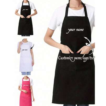 1pc Custom Apron With Text And Personalized Photo, Waterproof Apron, Customized Funny Cooking Kitchen Apron, Customize Logo, Text, Chef Cook Apron, Ideal Gift For Valentine's Day, Father's Day, Mother's Day Birthdays, Anniversaries, Unique Gift For Women, Chef, Mom, Dad, Husband, Girlfriend, Boyfriend, Weddings Gift For Him, Gift For Her,Washing Gloves ,Forever Love