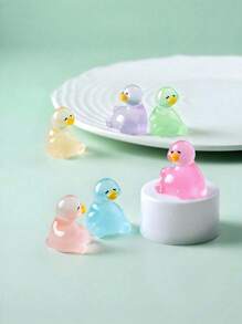 10/20/30pcs Luminous Mini Resin Ducks, Glow In The Dark Goose Tiny Figures, Cute Animal Statues For DIY Fairy Garden Micro Landscape Aquarium Micro Landscape Aquarium Potted Plants Decoration,Perfect Birthday Gift(Random Color)