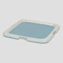 Pet Storage, White Puppy Pee Pad Holder For Dog Potty Training, Holds Pads 23" L X 22.75" W X 1.37" H, Blue