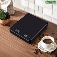 Balanza recargable de precisión 0.1 g para café de goteo, con cable de carga, tapete para café, balanza electrónica con temporizador, balanza digital en gramos para espresso, pelado con un toque, conversión de unidades, herramientas portátiles para café para dormitorio y tostado en casa