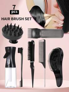 مجموعة أمشاط رش لتصفيف الشعر 1/2/3/4/5/7 قطع/مجموعة ، زجاجة رش للحمام ، منظف سائل للحمام بسيط ، زجاجة رش تنظيف ، زجاجة رذاذ للصالون ، زجاجة رش بخاخ رفيع المدى ، مشط سحري قابل للتمديد ، مشط خاص للتنظيف المنزلي للرأس مضاد للكهرباء الساكنة محمول، فرشاة للشعر، أدوات الشعر، للاستخدام المنزلي، المدرسة، السفر، صالون الحلاقة
