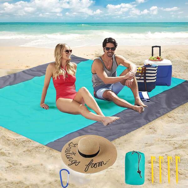 1pc Sandproof Beach Mat ,Picnic Blankets Sandproof For 4-7 Adults, Oversized Lightweight Beach Mat, Portable Picnic Mat, Sand Proof Mat For Travel,Camping, Hiking