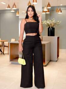 Simple Casual Elegant Pocket Set Women Birthday Party Spring Set - Negro - Ver 3