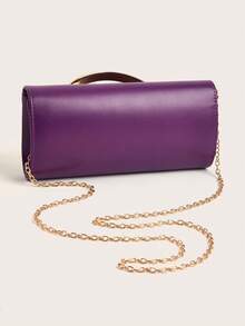 Retro einfarbige Clutch Tasche, vielseitige Handtasche, modische PU-Leder Tasche, geeignet für Frauen, kann für Hochzeiten, Partys, Bälle, Galas und andere Anlässe verwendet werden, stilvolle Damen Clutch Tasche - Violett - Übersicht 5
