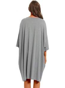 Camisón de talla grande para mujer, camiseta grande para dormir con vestido de manga corta, con bolsillo, tallas desde S hasta 5XL