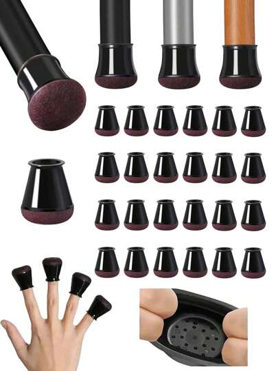4/16/24PCS Chair Leg Floor Protectors, Thickened Felt Bottom, Anti Slip Reusable Chair Leg Covers,Furniture Sliders, Scratch Free, Noise Free, Suitable For All Furniture Legs And Hardwood Floors