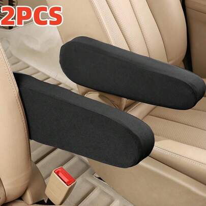 2Pcs Car Front Seat Armrest Covers, Cloth Fabric Armrest Protectors, Direct Replacement Center Console Lid Armrest Cover Skin, Universal Accessories For Car, SUV, Truck And Van