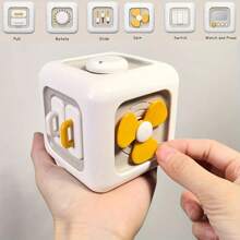 Caja educativa de 6 lados para niños pequeños - Juguete interactivo de entrenamiento para los dedos con botones, palancas y interruptores de colores, ideal para niños y niñas, regalo de cumpleaños perfecto, juguete de actividad para niños pequeños, diseño lúdico, construcción durable