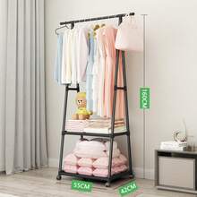 Heavy Duty Clothes Rail Rack Garment Hanging Display Stand Shoes Storage ShelvesCoat Rack Back To School - Black - View 3