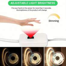 Tira de luz LED COB con sensor de gesto, control por USB 5V, flexible, cinta lineal de alta densidad, regulable, para iluminación trasera de TV, espejo y decoración