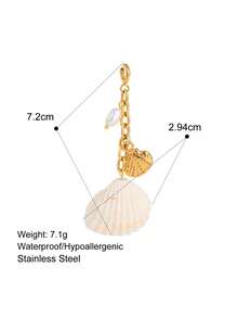 海洋度假风格不锈钢比基尼贝壳饰品高端DIY吊坠钛钢保色吊坠女士 - 金色 - 查看 7