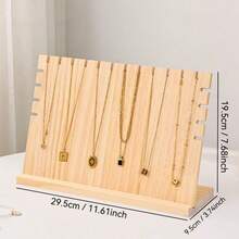 1pc Wooden Jewelry Display Stand Holder For Necklaces, Bracelets, Pendants, Jewelry Storage Organizer, Display Prop Summer Necessity For Women Storage Organizer Gift Travel Back To School - Yellow - View 10