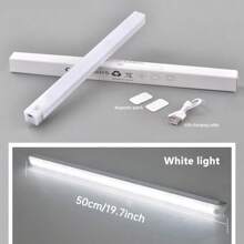 Lampe LED à détecteur de mouvement rechargeable, lampe d'armoire montée au mur avec adhésif magnétique et bouton-poussoir, lampe de couleur unie en plastique sur pied alimentée par USB pour les couloirs, la cuisine, les escaliers, à thème spatial, éclairage réglable