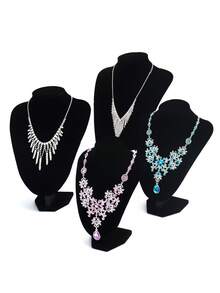 1个黑色项链展示架珠宝颈部模特项链展示架胸像架珠宝展示柜返校季、房间装饰 - 黑色 - 查看 8