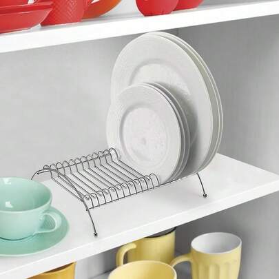 Organizador de Pratos Cromado – Suporte para Pia e Armário