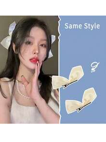 2pcs/4pcs 3D Bow Hair Clips, Cute Bangs Clips Decorative Hair Accessories, Bride Wedding Hair Clips, Christmas Hair Clips Claw Clips Hair Claws Hair Barrettes, Bows, Classy, Winter Outfit Women - Multicolor - View 17