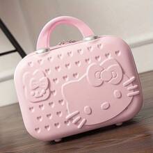 Sanrio Sanrio A Multifunctional Suitcase Designed For Both Genders, Ideal For Holding Cosmetics. The Surface Resists Oil, Featuring A 14-Inch Sanrio Hello Kitty Design, Making It An Excellent Choice For A Makeup Travel Case And Travel Accessories, As Well As A Wonderful Birthday Present. Bag For School School Accessories School Stuff