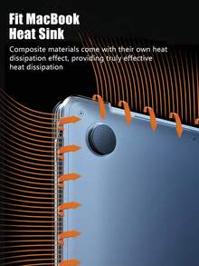 隐形笔记本电脑保护壳适用于 Macbook Air 13 保护壳 M1 M2 M3 M4 Pro 14 16 2025 Air 15 13.6 高级笔记本电脑保护壳 - Ice Frost Clear - 查看 8