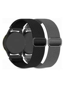 2pcs 20mm 22mm Nylon Elastic Solo Loop Strap Compatible With Samsung Galaxy Watch 7 6 5 4 40/44mm,Watch 6/4 Classic 43/47/42/46mm,Watch 5 Pro, Watch3 41/45mm,Gear S3 Classic/Gear S3 Frontier,18mm20mm22mm Quick Release Sport Wristband Replacement Compatible With Garmin Watch/Amazfit Watch/HW Watch GT