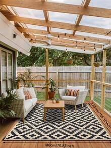 5ft X 8ft Outdoor Rug, Waterproof Plastic Straw Floor Mat - UV Resistant Reversible Indoor/Outdoor Rug For Porch, Camping, Pool Side, RV, Balcony, Garden, Patio, Patio Sofa, Easy To Clean - Black Rice - View 9