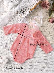 2 pezzi Tutina in pizzo e fascia per neonati, completo di fotografia per bambine con decorazione in tulle, accessorio fotografico per neonati