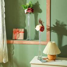 12 Pcs Eiffel Tower Vase Bulk 16 H Flute Vases Tall Glass Long Skinny Base Glass For Wedding Centerpiece Flowers Home Table - Multicolor - View 5