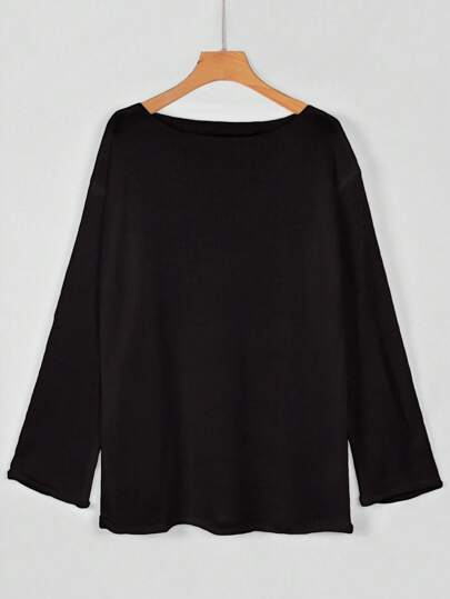 Jersey negro para mujer con manga larga y calado, jersey de mujer para el Día de Acción de Gracias