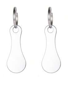 1pc Stainless Steel Supermarket Shopping Cart Token Keychain, Keyring Pendant, No Coin Needed, Convenient Christmas Gift - Multicolor - View 9