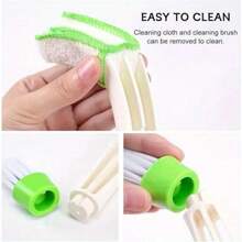 3 Packs Multi-Purpose Cleaning Brush For Car Air Vents, Blinds, Keyboard Gaps - Dual-Head Dust Removal Tools For Bedroom, Bathroom