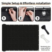 DELLNA 1pc Heavy Duty Privacy Screen Divider, UV-Blocking Sunshade Cover, Windproof Mesh With Eyelets And Fasteners, For Outdoor Walls, Gardens, Patios, Pools, Decking
