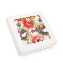 5pcs/10pcs Auto Pop-Up Cake Boxes With Window, Birthday Party, Gift Boxes, Wedding Party Packaging Boxes, Window Cake Packaging Boxes, Suitable For Muffins, Donuts, Mini Cakes And Cookies, Valentine's Day