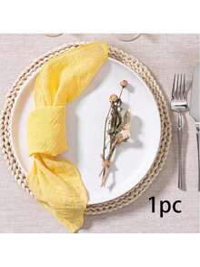 1pc/6pcs/10pcs/30pcs Cloth Napkins, Linen Summer Dinner Fabric Napkins Bulk, Washable, Suitable For Wedding, Party, Baby Shower, Bridal, Birthday - Yellow - View 9
